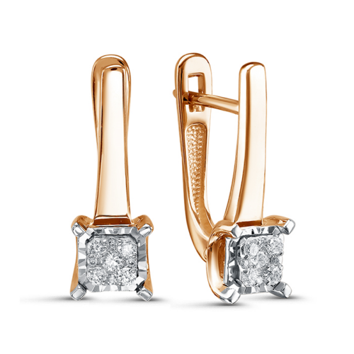 Серьги из золота 585 пробы с бриллиантом