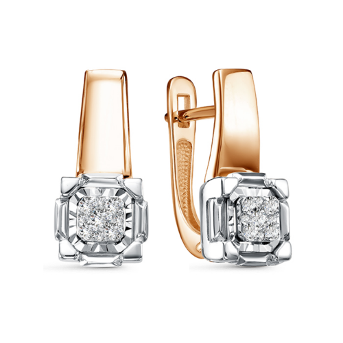 Серьги из золота 585 пробы с бриллиантом