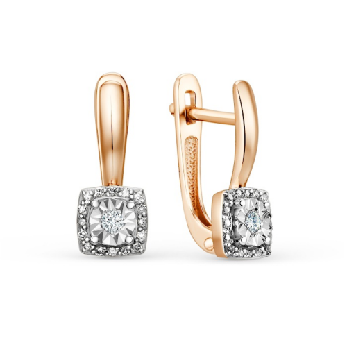 Серьги из золота 585 пробы с бриллиантом