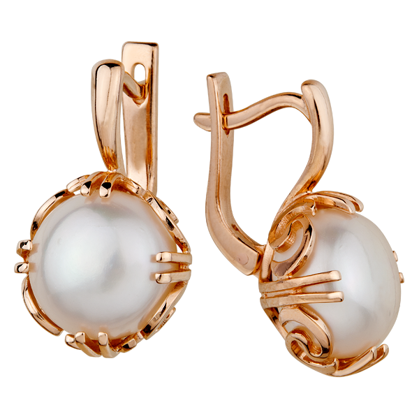 Серьги из золота 585 пробы с жемчугом
