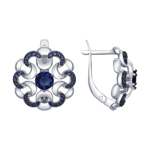 Серьги из серебра 925 пробы с фианитом