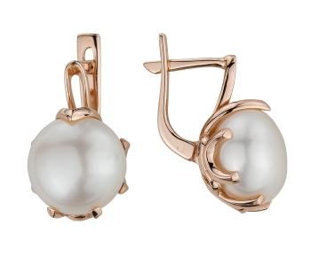 Серьги из золота 585 пробы с жемчугом