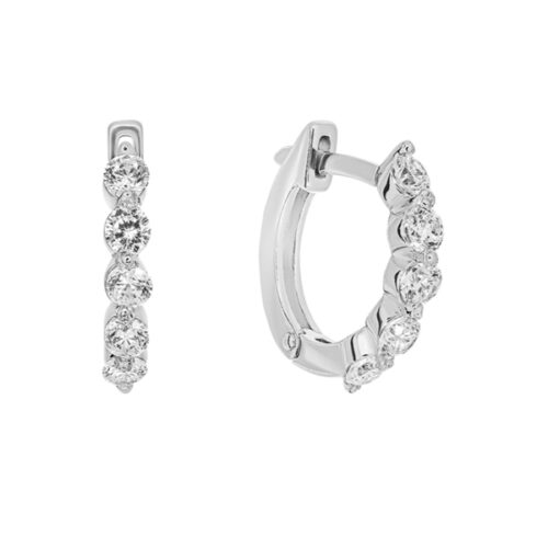 Серьги из серебра 925 пробы с фианитом