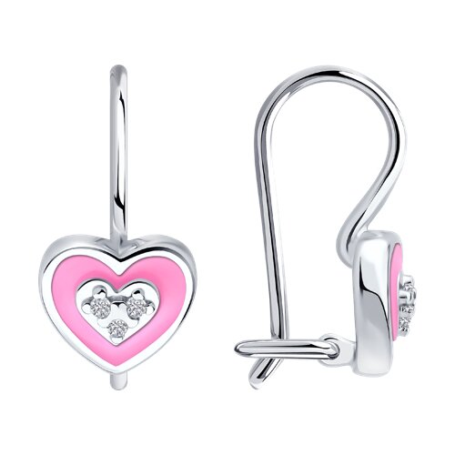 Серьги детские из серебра 925 пробы с эмалью