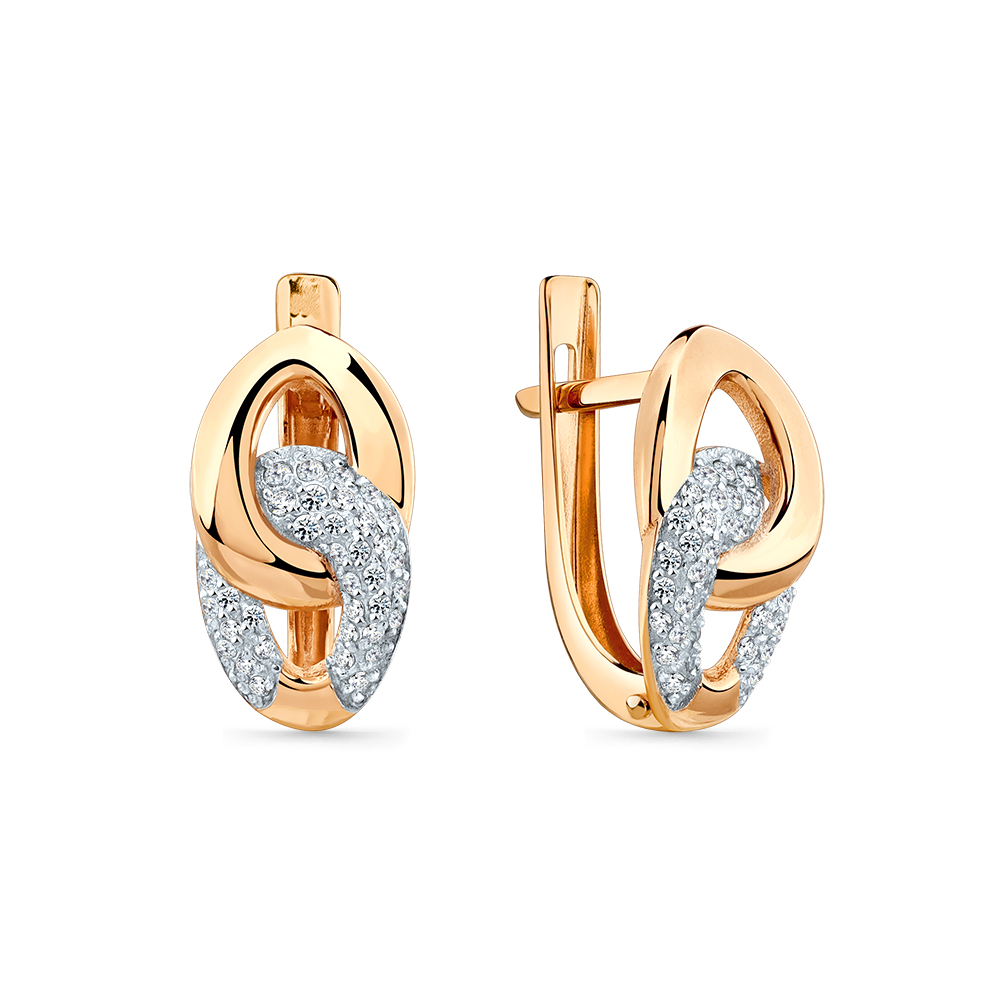 Серьги из золота 585 пробы с фианитом