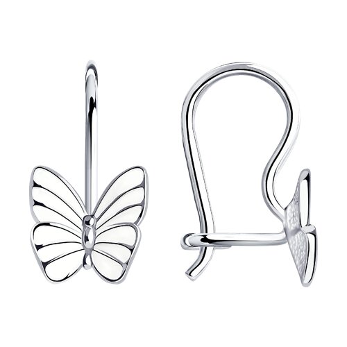 Серьги детские из серебра 925 пробы с эмалью