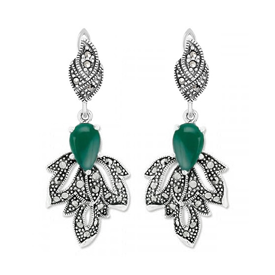 Серьги подвесные из серебра 925 пробы