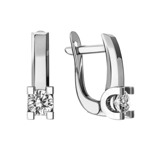 Серьги из золота 585 пробы с фианитом