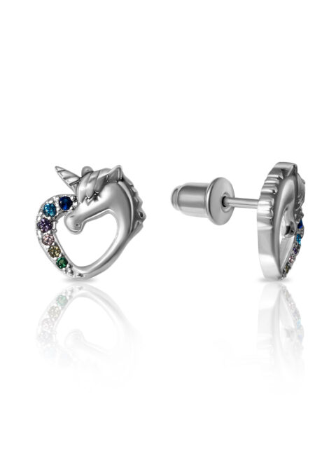 Серьги детские из серебра 925 пробы с фианитом