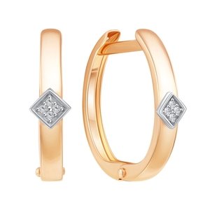 Серьги из золота 585 пробы с фианитом