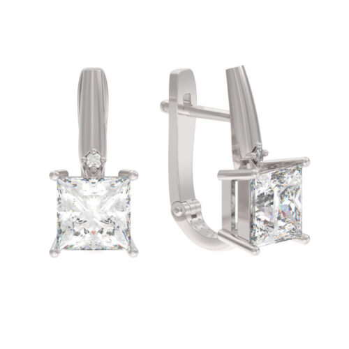 Серьги из серебра 925 пробы с фианитом