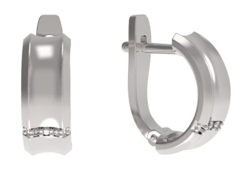 Серьги из серебра 925 пробы с бриллиантом