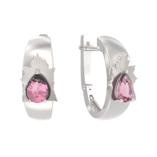Серьги из серебра 925 пробы с фианитом