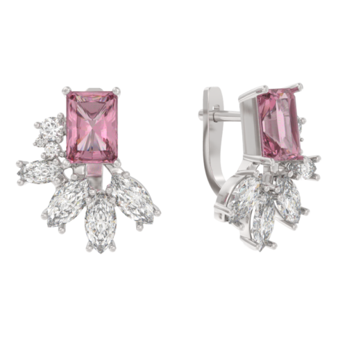 Серьги из серебра 925 пробы с фианитом