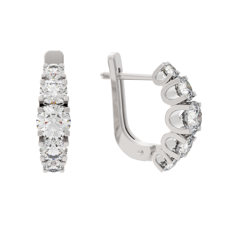 Серьги из серебра 925 пробы с фианитом