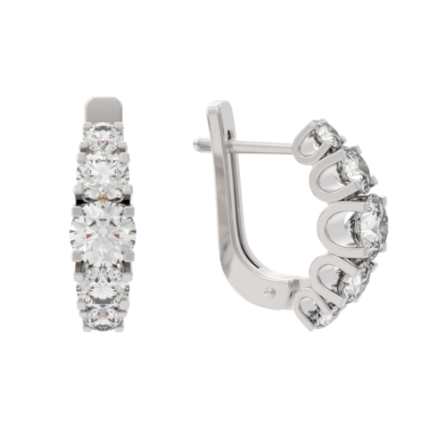 Серьги из серебра 925 пробы с фианитом