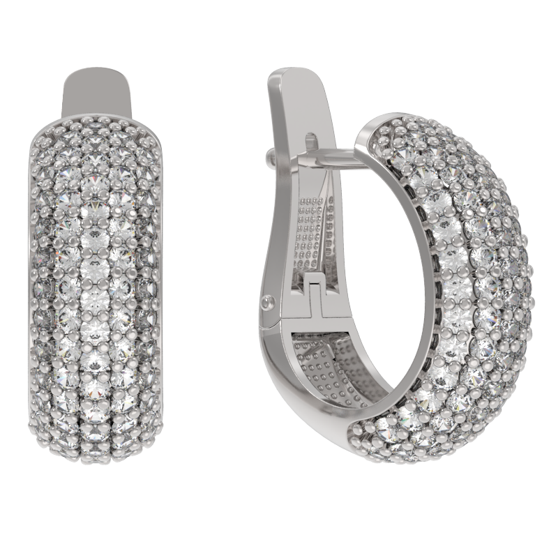 Серьги из серебра 925 пробы с фианитом