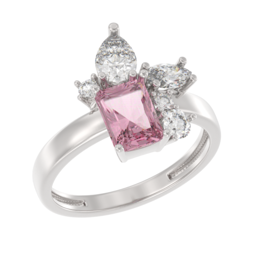 Кольцо из серебра 925 пробы с фианитом