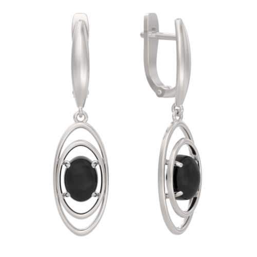 Серьги подвесные из серебра 925 пробы