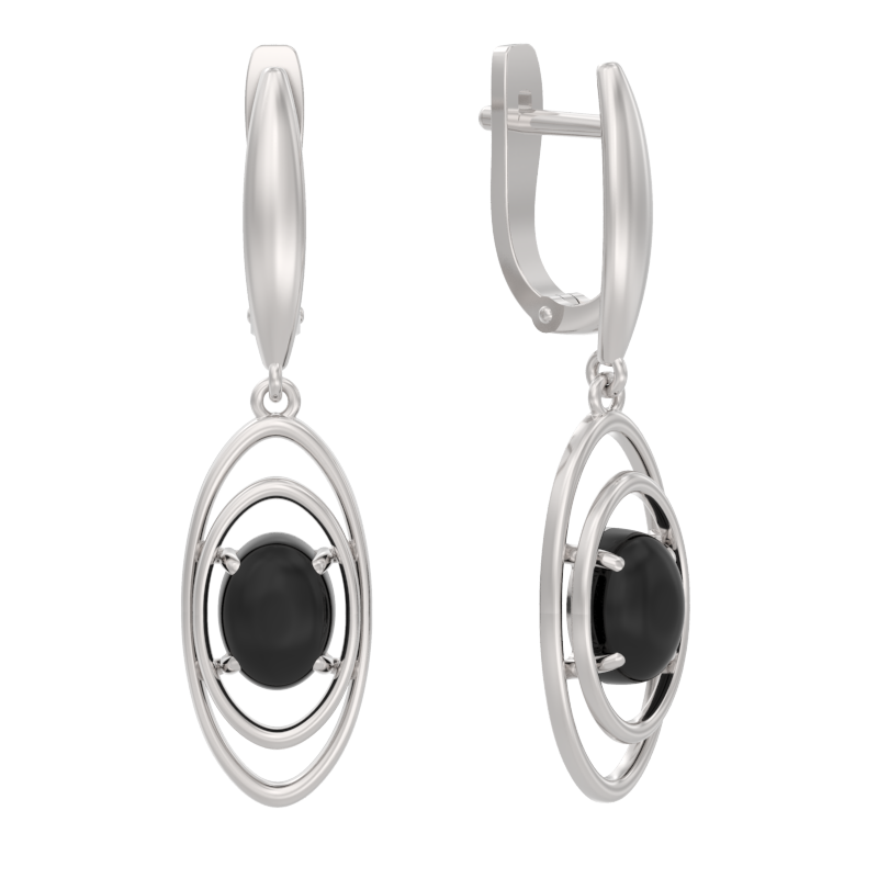 Серьги подвесные из серебра 925 пробы