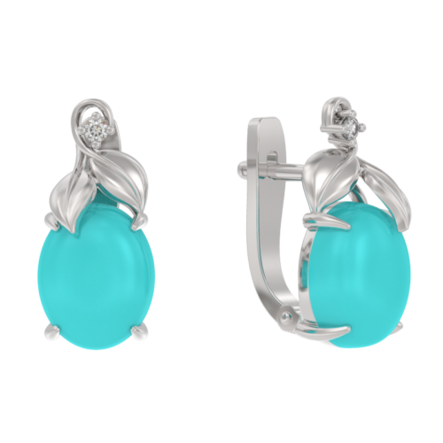 Серьги из серебра 925 пробы с кварцем