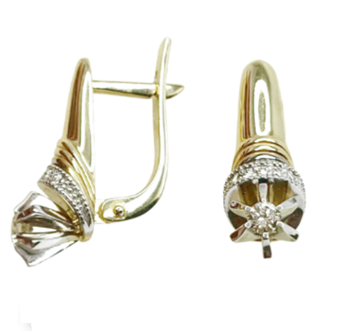 Серьги из золота 585 пробы с бриллиантом