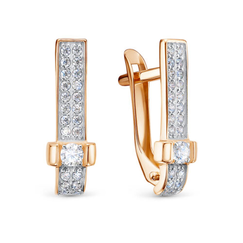 Серьги из золота 585 пробы с фианитом