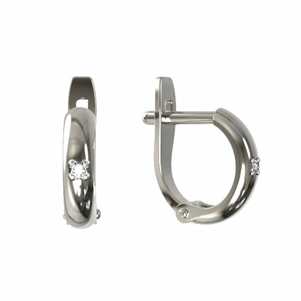 Серьги из серебра 925 пробы с бриллиантом
