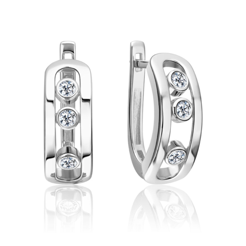 Серьги из золота 585 пробы с фианитом