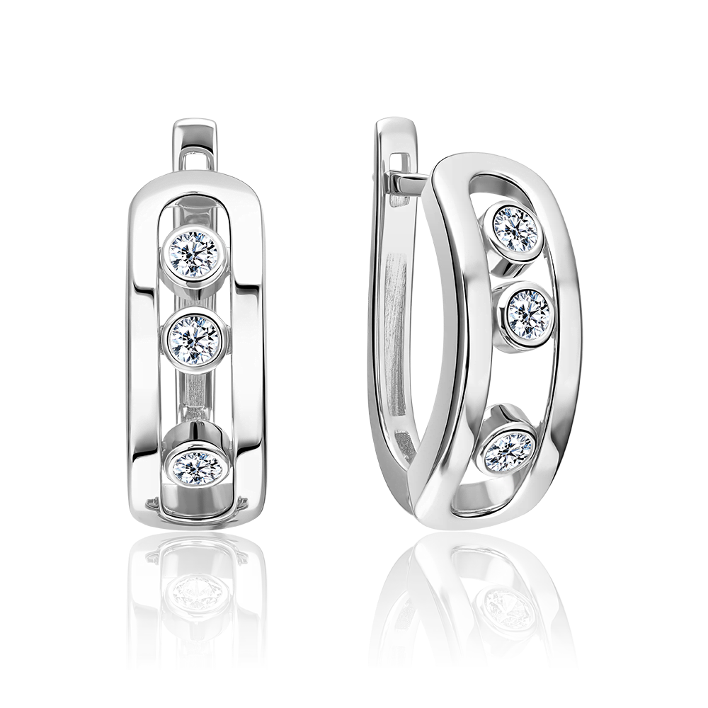 Серьги из золота 585 пробы с фианитом