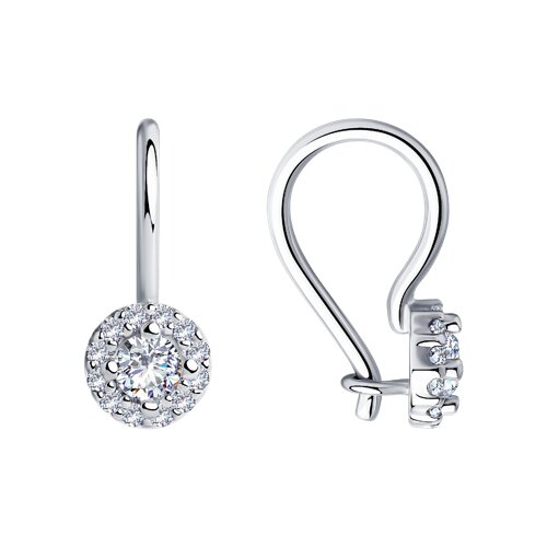 Серьги детские из серебра 925 пробы с фианитом