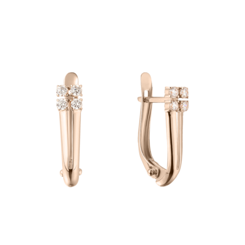 Серьги из золота 585 пробы с фианитом