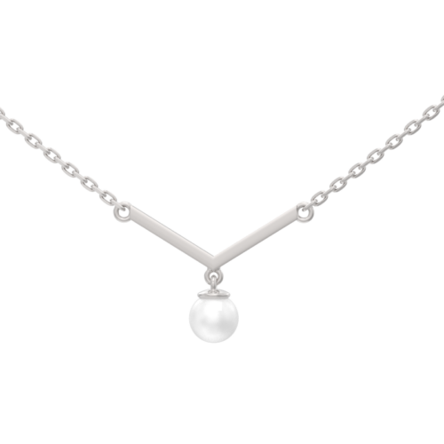 Колье из серебра 925 пробы с жемчугом