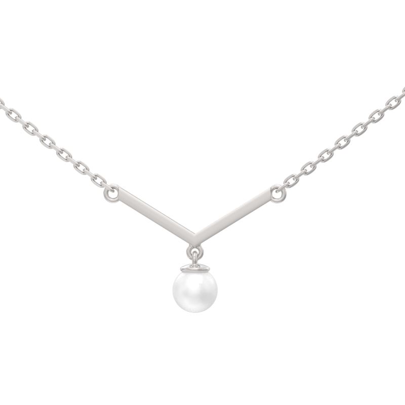 Колье из серебра 925 пробы с жемчугом
