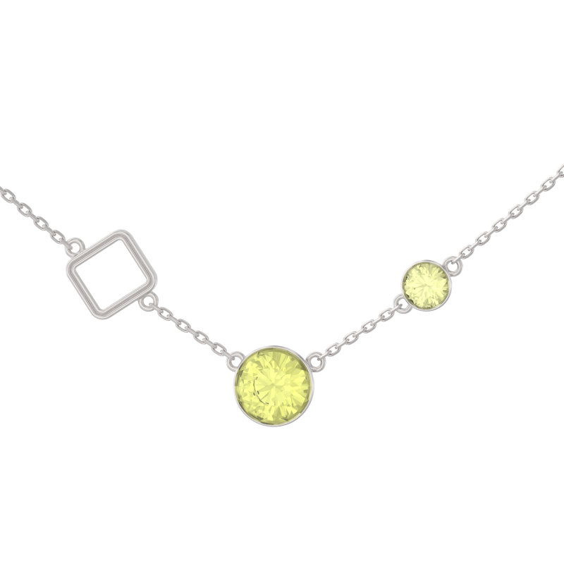 Колье из серебра 925 пробы с фианитом
