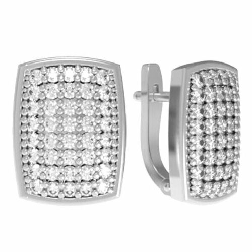 Серьги из серебра 925 пробы с фианитом