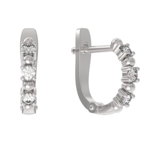 Серьги из серебра 925 пробы с фианитом