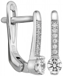 Серьги из серебра 925 пробы с фианитом