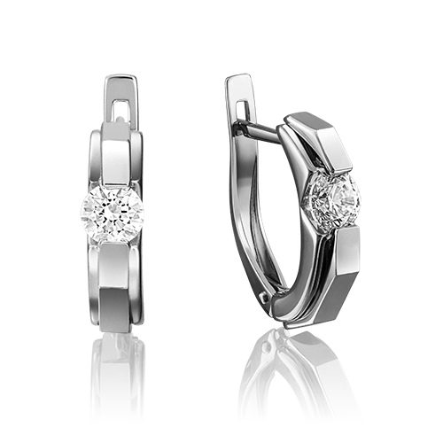 Серьги из золота 585 пробы с фианитом