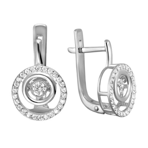 Серьги из золота 585 пробы с фианитом