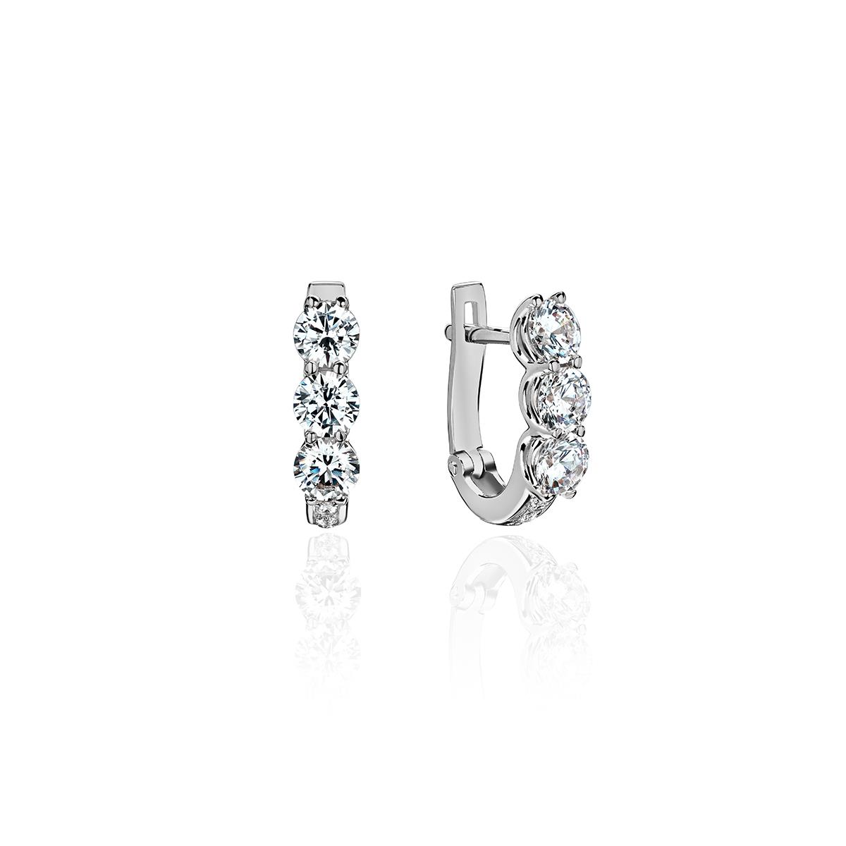 Серьги из золота 585 пробы с фианитом
