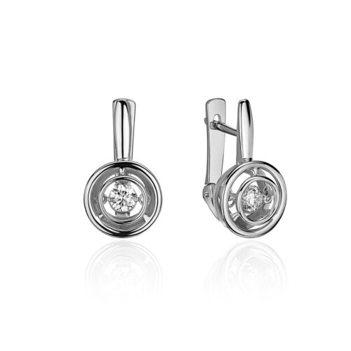 Серьги из золота 585 пробы с фианитом