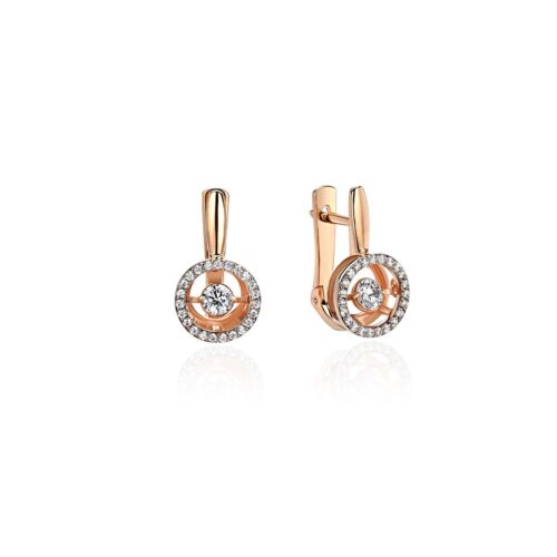 Серьги из золота 585 пробы с фианитом