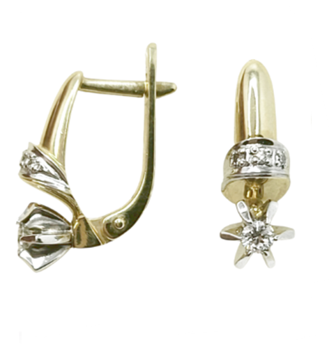 Серьги из золота 585 пробы с бриллиантом
