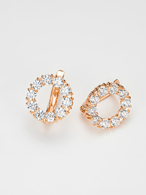 Серьги из серебра 925 пробы с фианитом