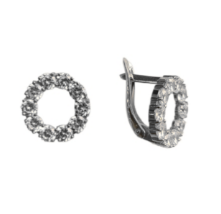 Серьги из серебра 925 пробы с фианитом