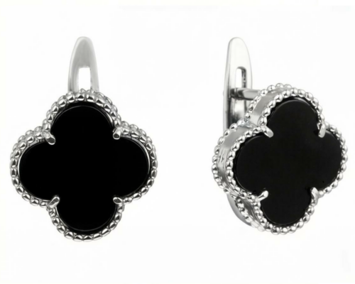 Серьги из серебра 925 пробы с ониксом