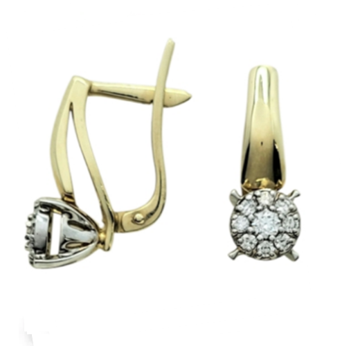 Серьги из золота 585 пробы с бриллиантом