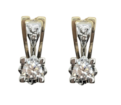 Серьги из золота 585 пробы с бриллиантом