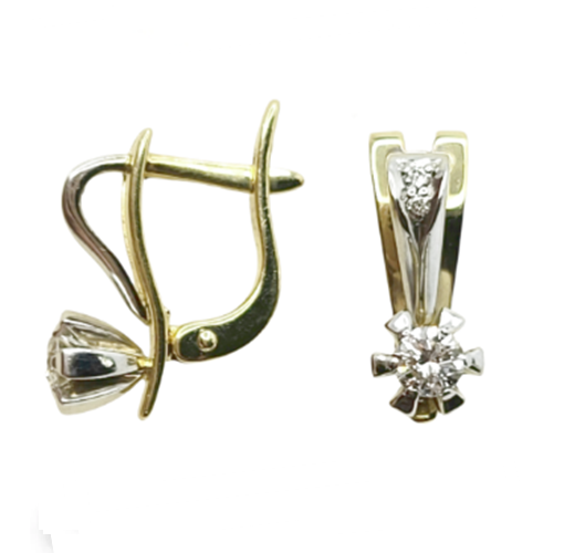 Серьги из золота 585 пробы с бриллиантом